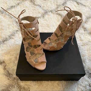 Shoemint Jillian Suede Lace Up Heels